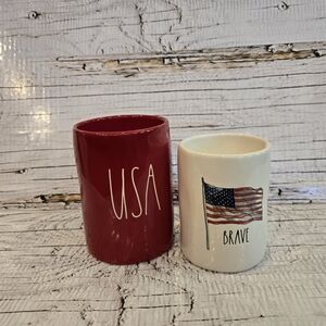 Scent in Listing: Rae Dunn Patriotic/USA Candles (USA/Brave Flag) (Red/White)